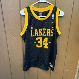 Shaquille O'Neal #34 Rare VTG Nike Los Angeles Lakers Rewind Jersey Youth Large